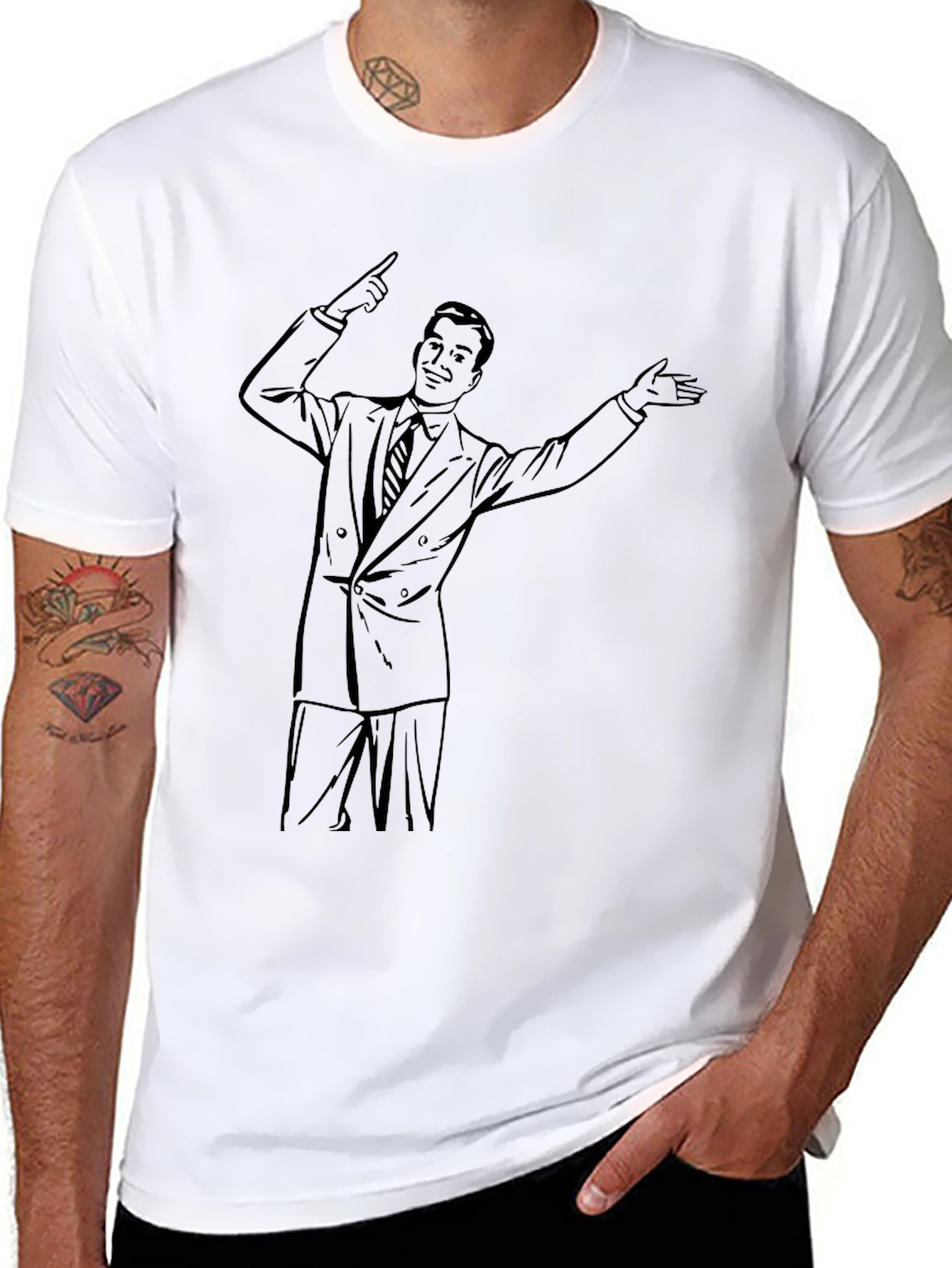 Retro Cartoon Salesman Graphic Tee