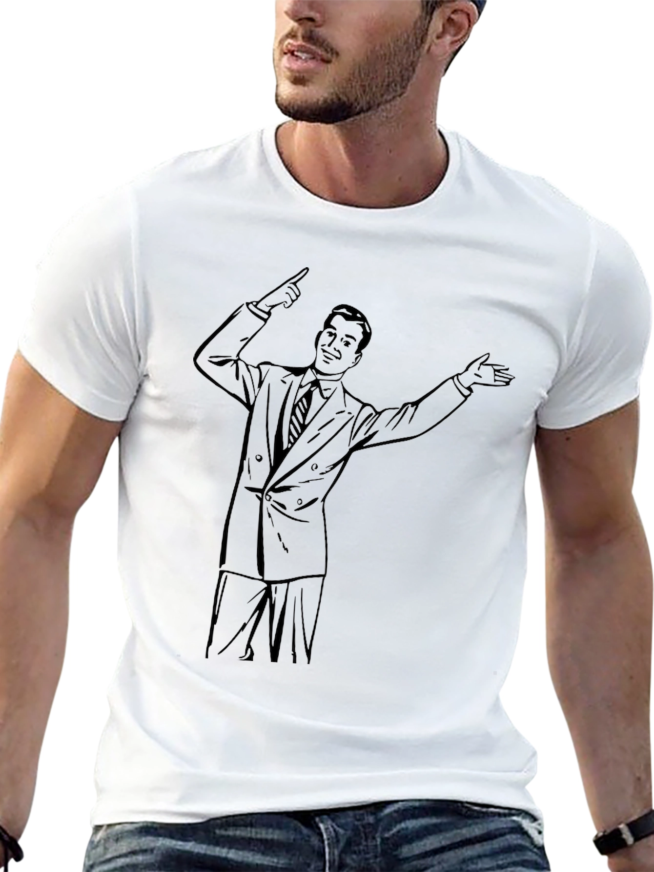 Retro Cartoon Salesman Graphic Tee