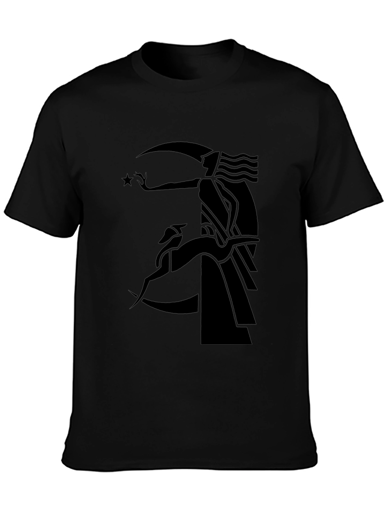 Elegant Black Graphic Tee - Moon Goddess & Hound