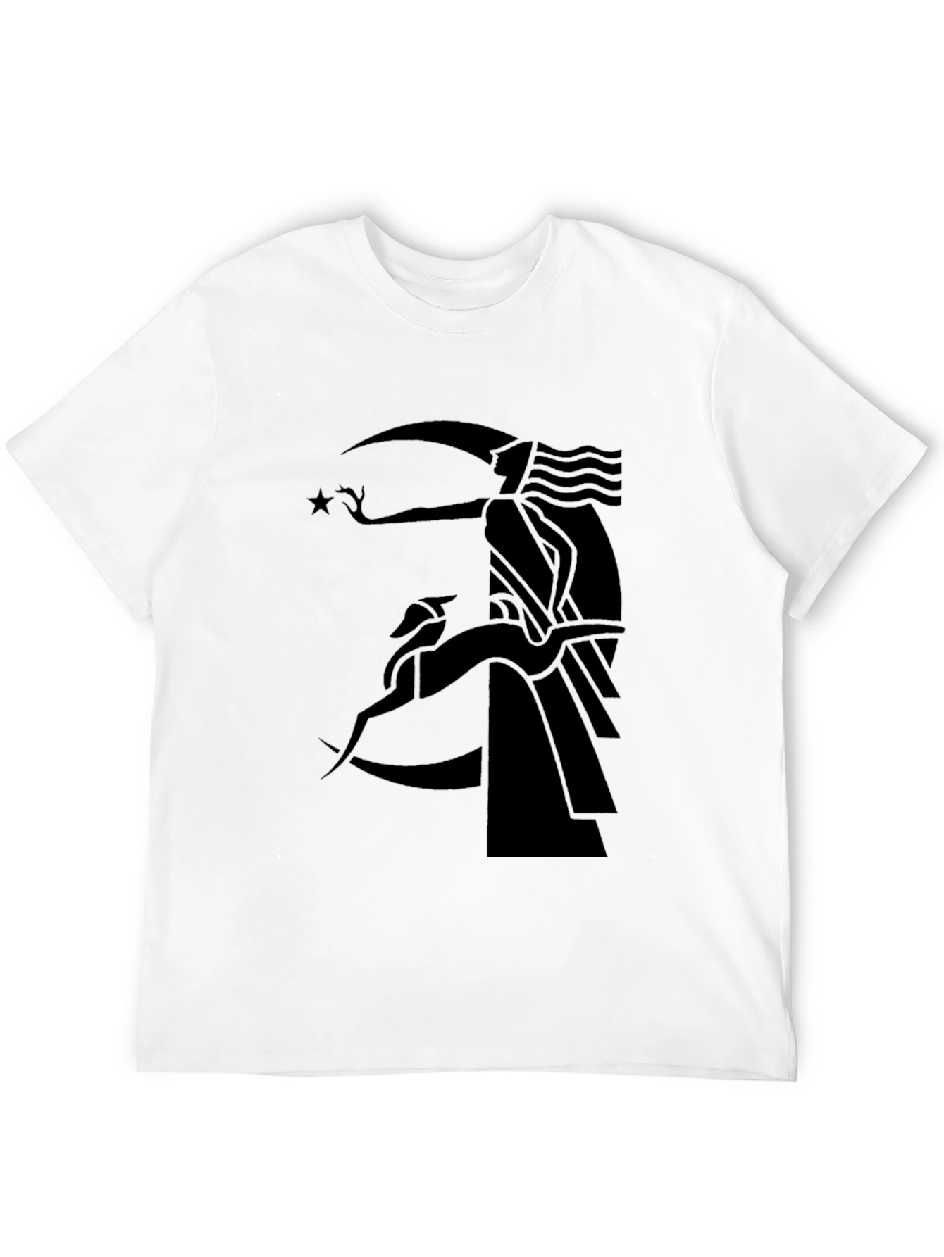 Elegant Black Graphic Tee - Moon Goddess & Hound