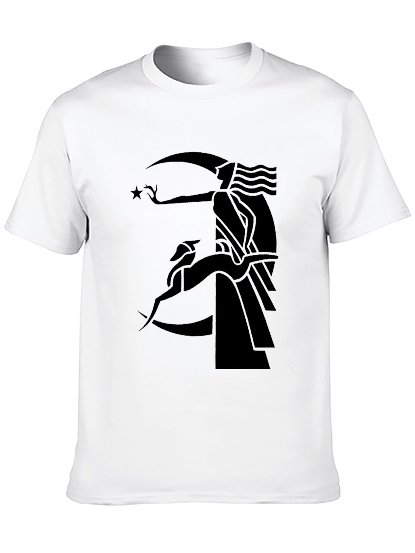 Elegant Black Graphic Tee - Moon Goddess & Hound