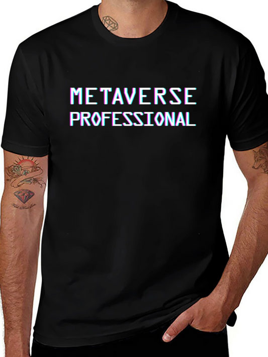 Metaverse Professional Graphic Tee - Black Cotton T-Shirt