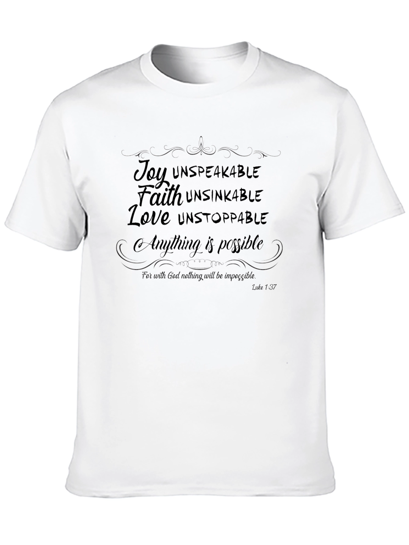 Inspirational Christian T-Shirt: Joy Faith Love