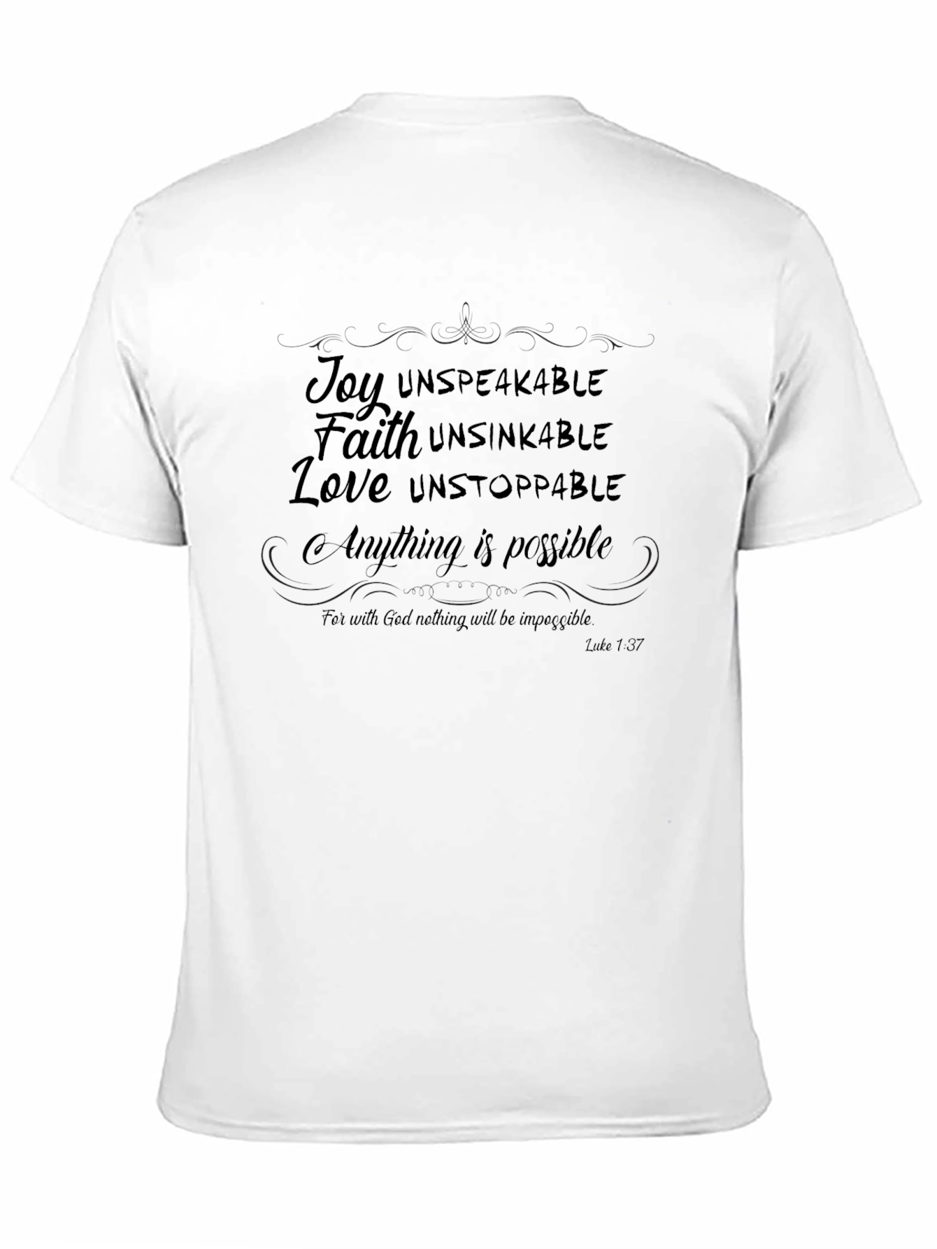 Inspirational Christian T-Shirt: Joy Faith Love