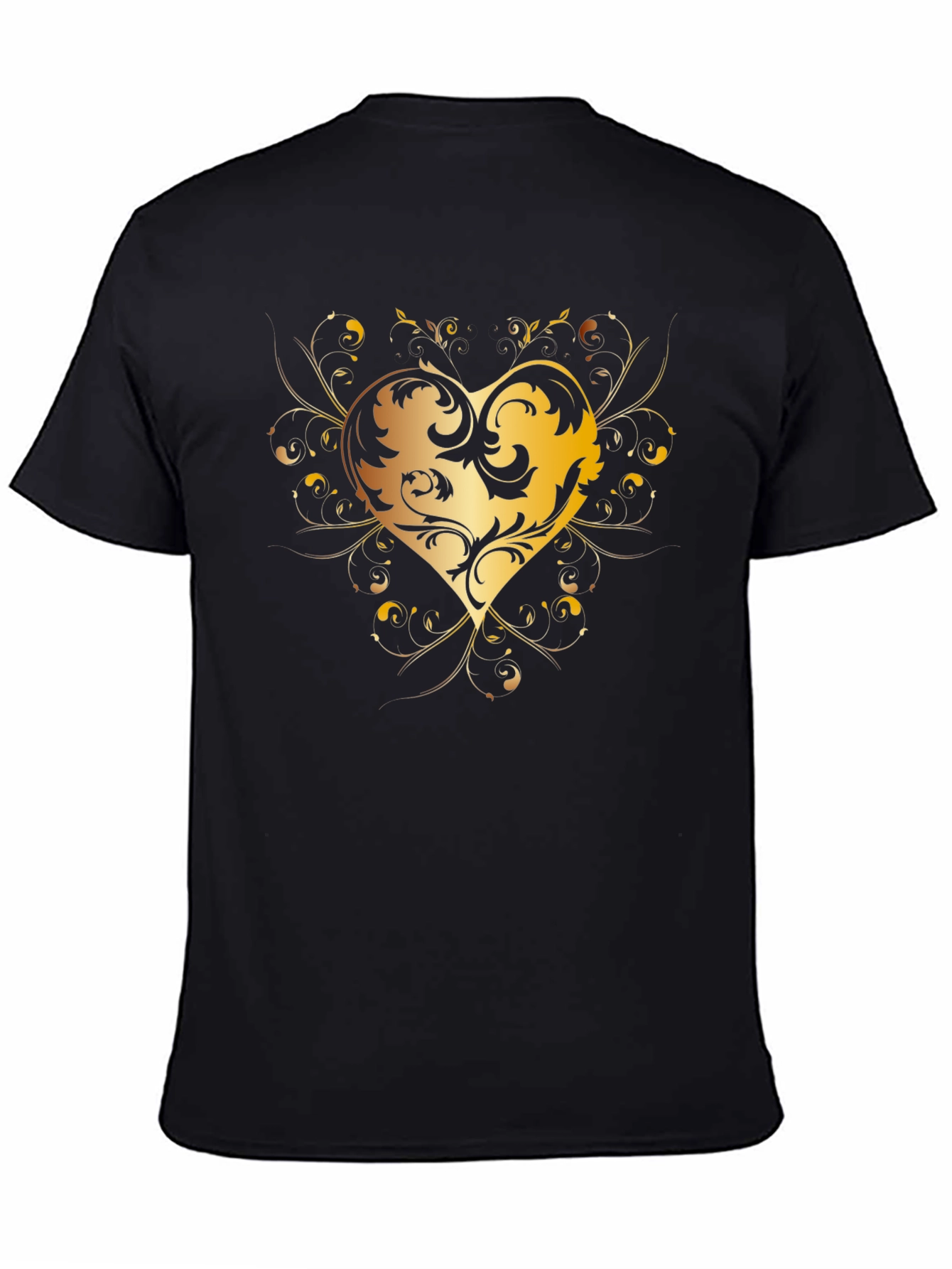 Golden Heart Swirl Black Tee