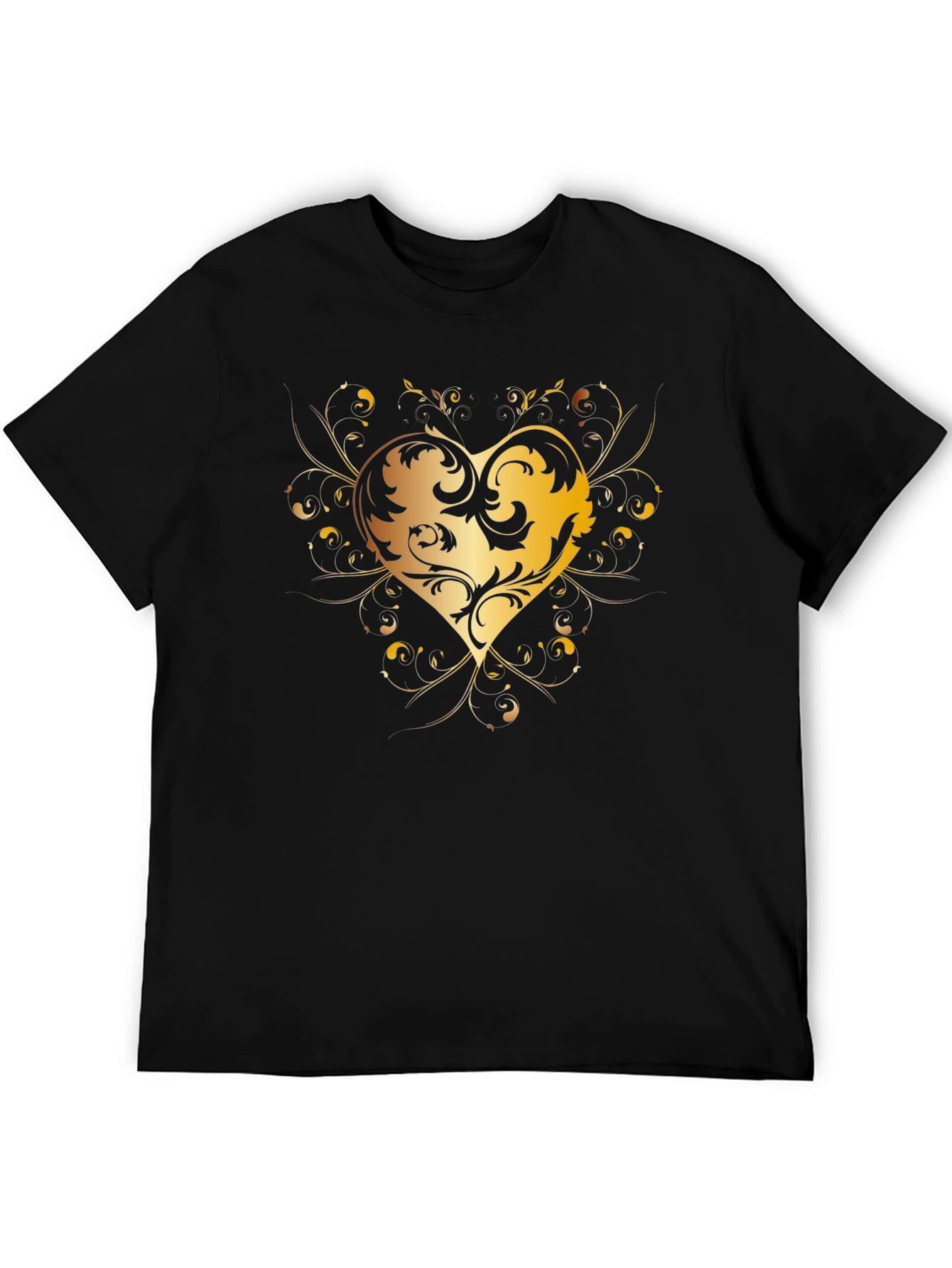 Golden Heart Swirl Black Tee