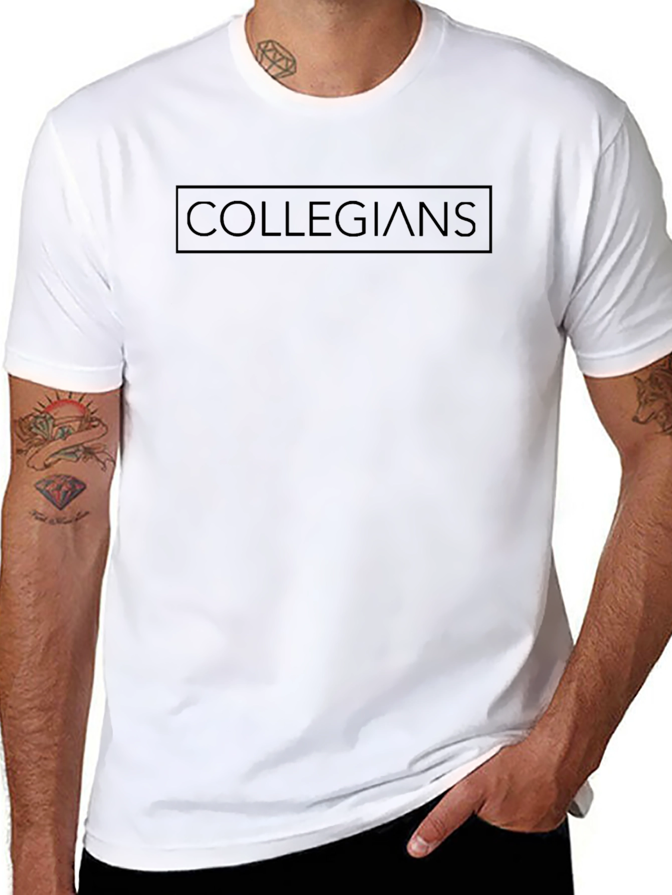 Collegians Black Crew Neck T-Shirt