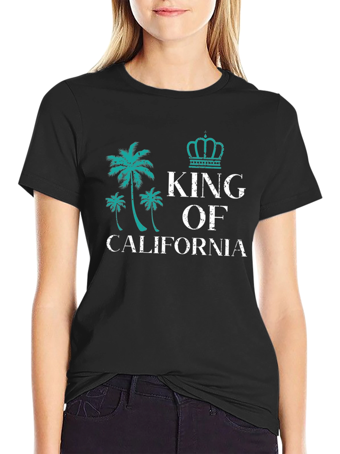 King of California Black Graphic Tee