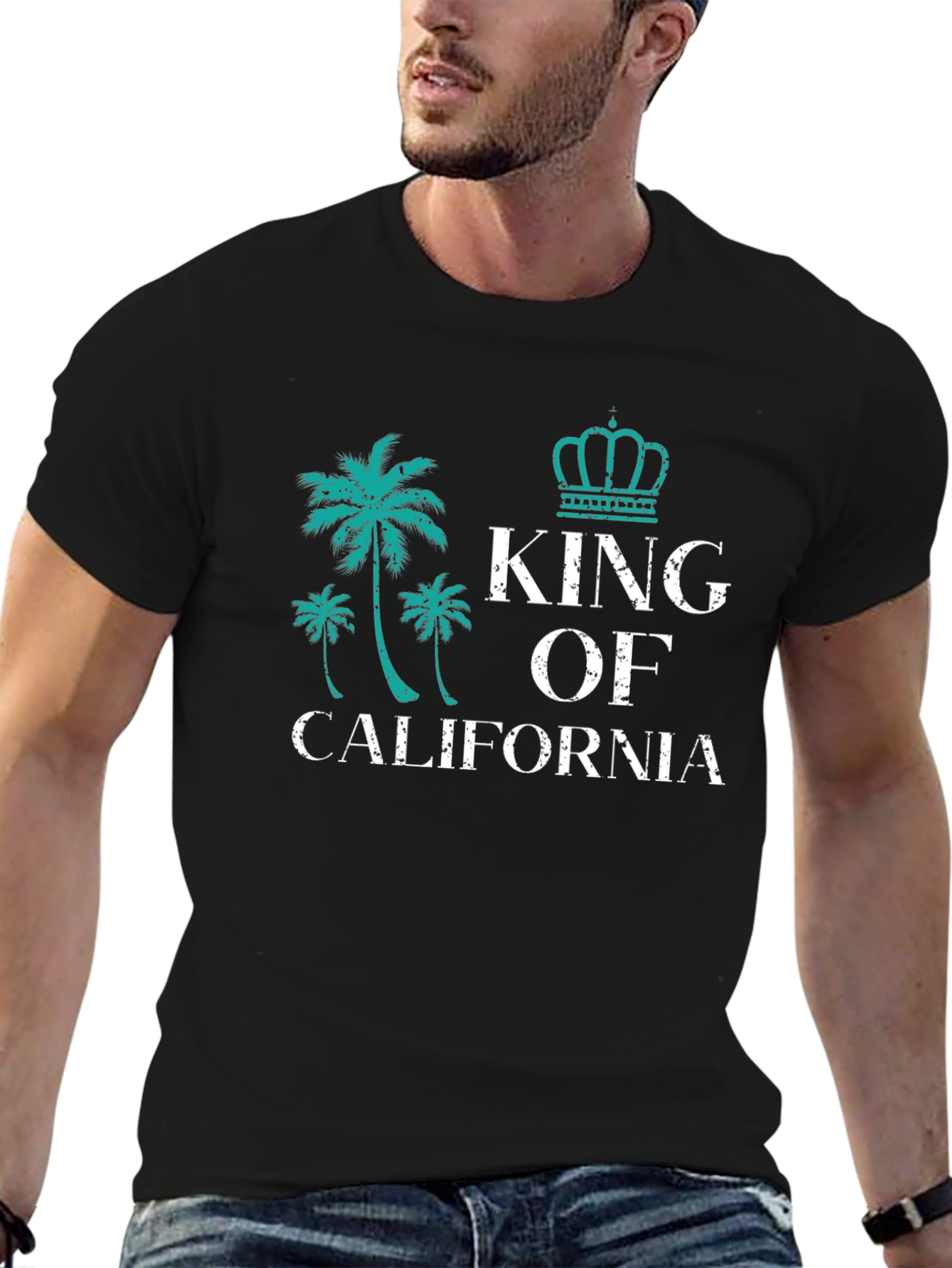 King of California Black Graphic Tee