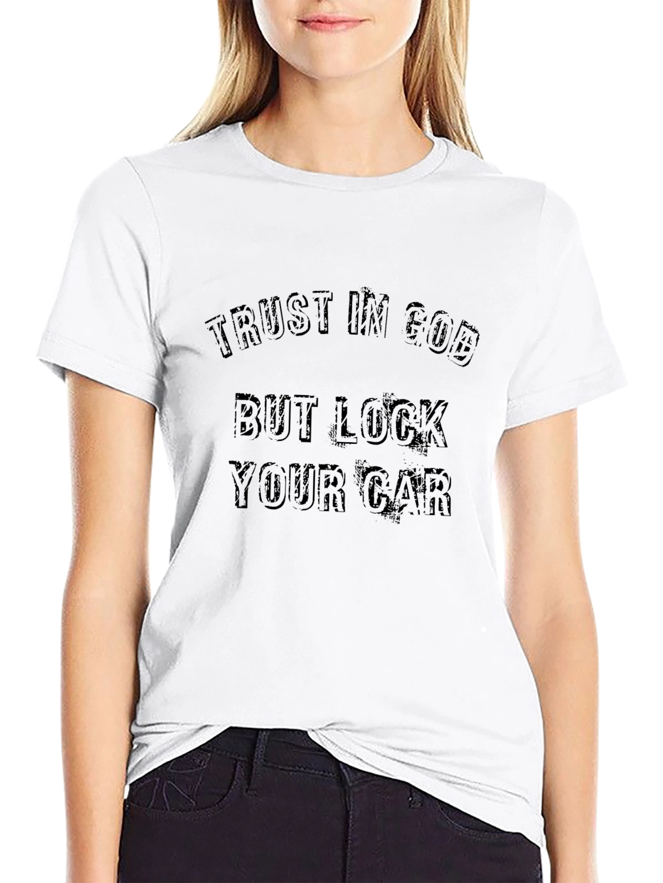 Trust In God But Lock Your Car Graphic Tee
