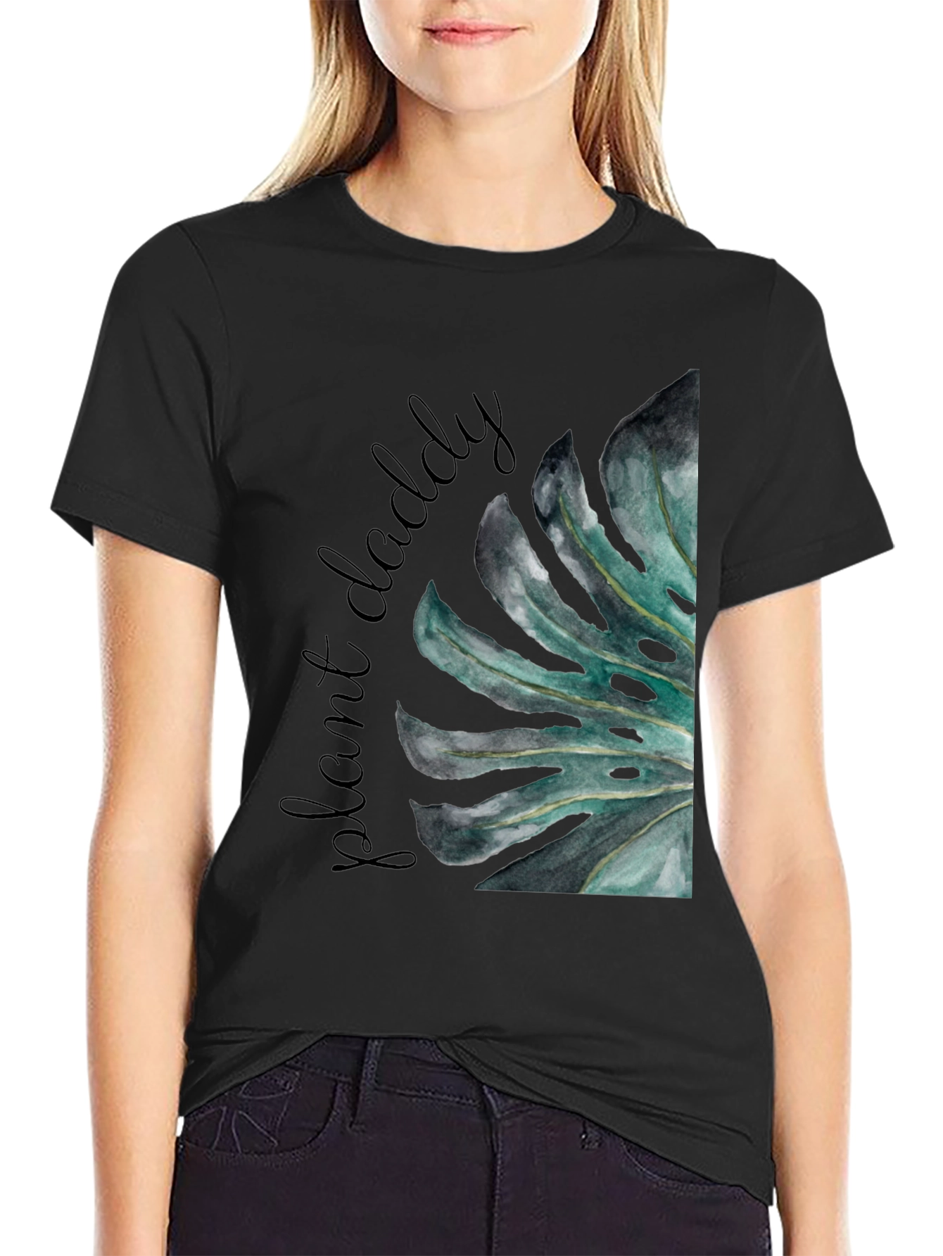 Plant Daddy Graphic Tee - Monstera Leaf Design