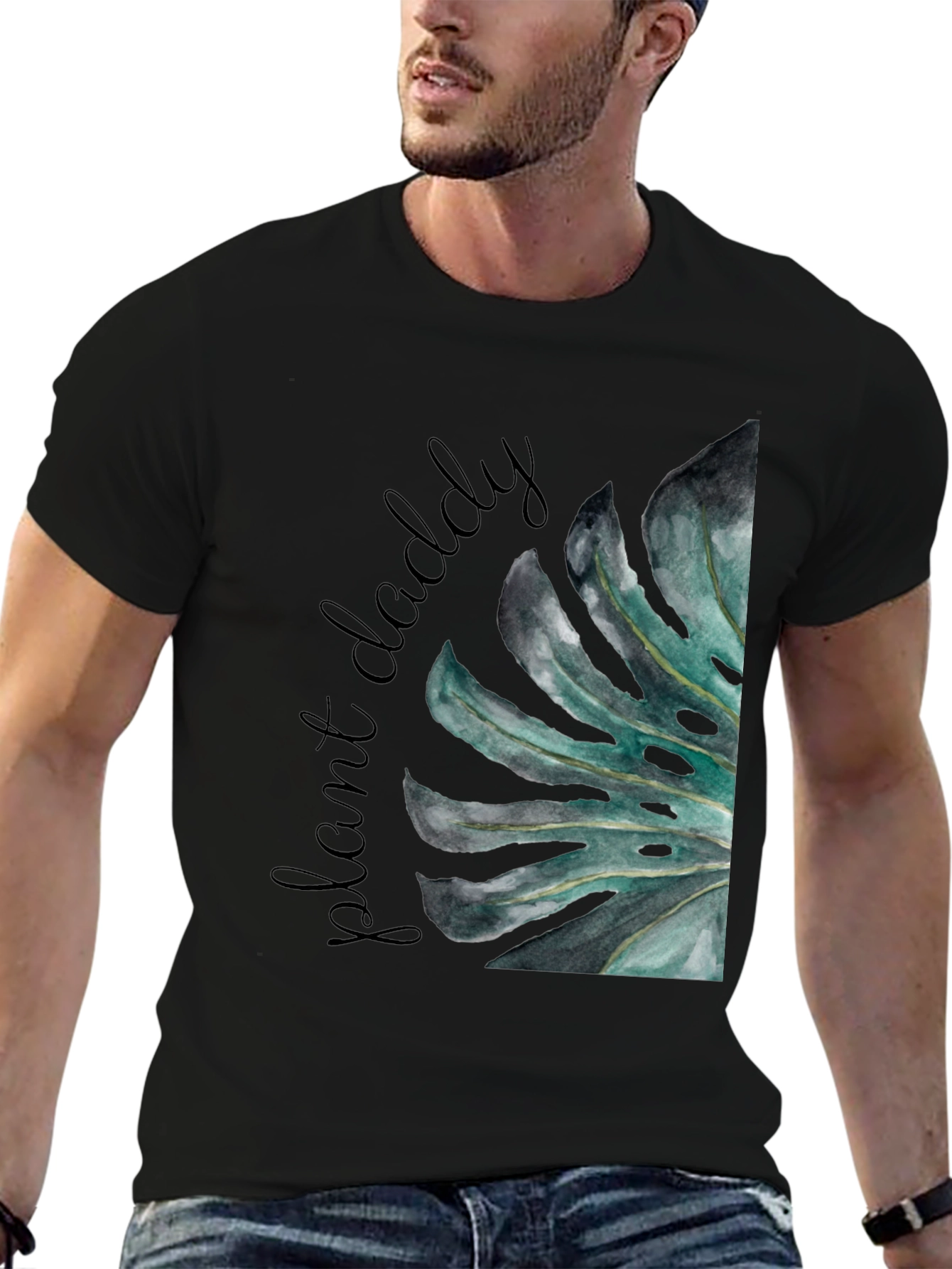 Plant Daddy Graphic Tee - Monstera Leaf Design
