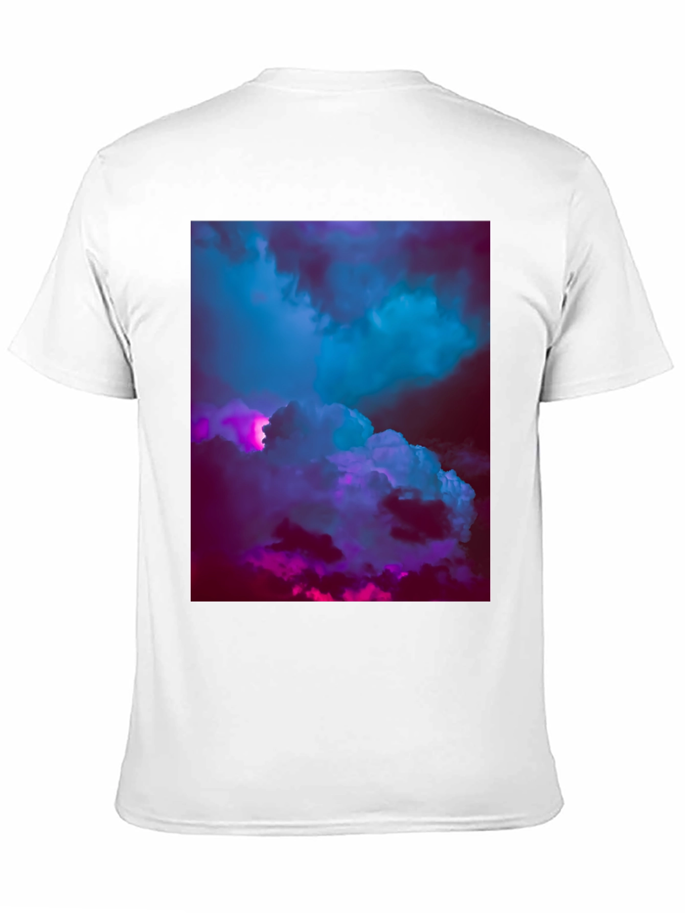 Vaporwave Clouds Graphic Tee - Black Cotton T-Shirt