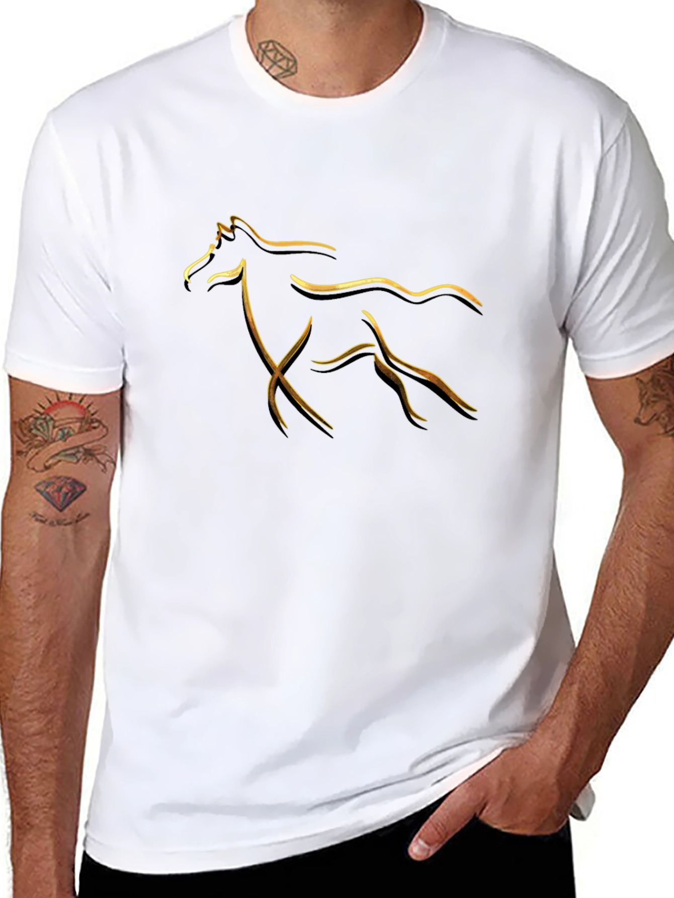 Abstract Horse Tee - Stylish Animal Graphic T-Shirt