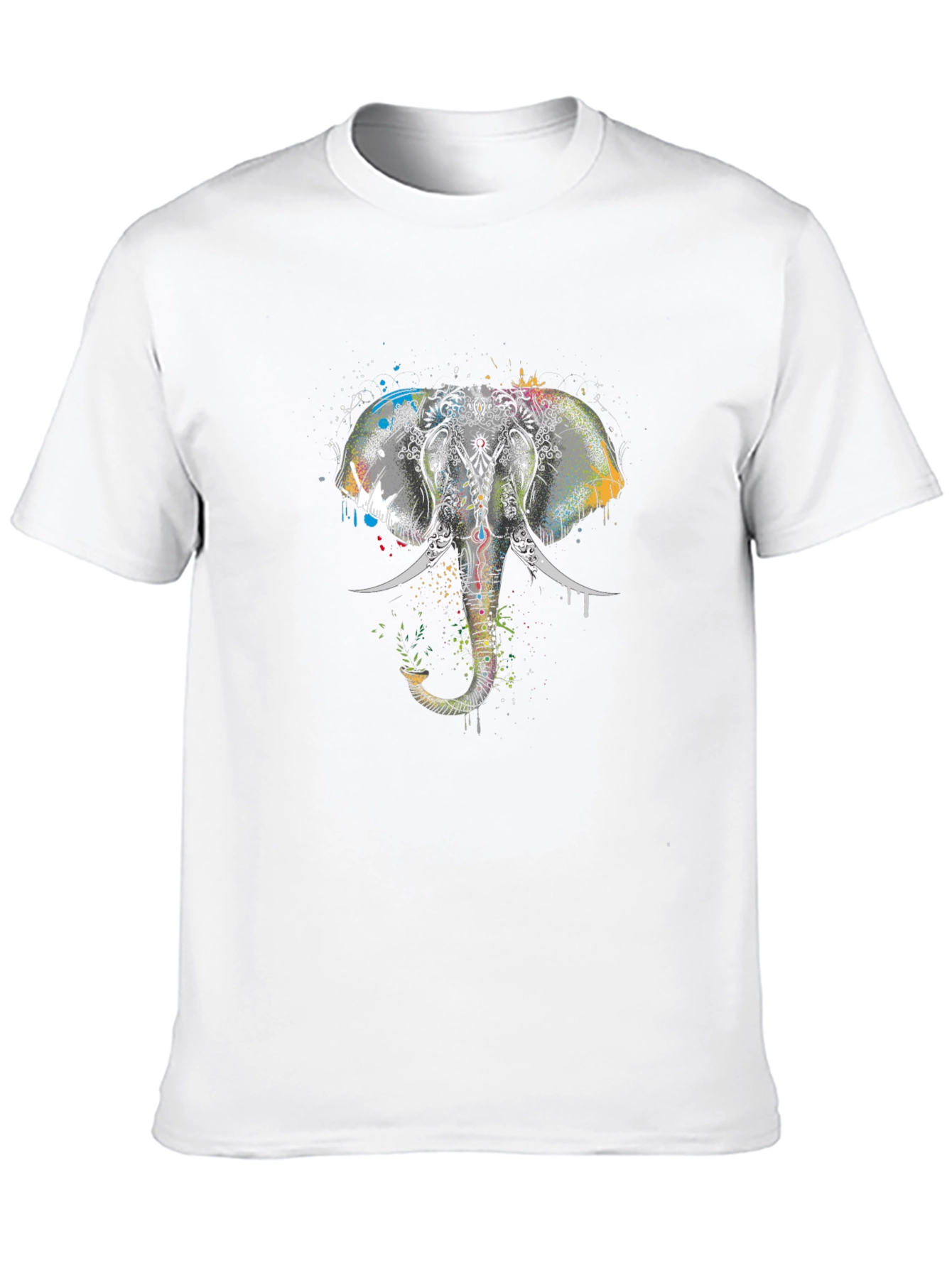 Elephant Graphic Tee - Black Cotton T-Shirt