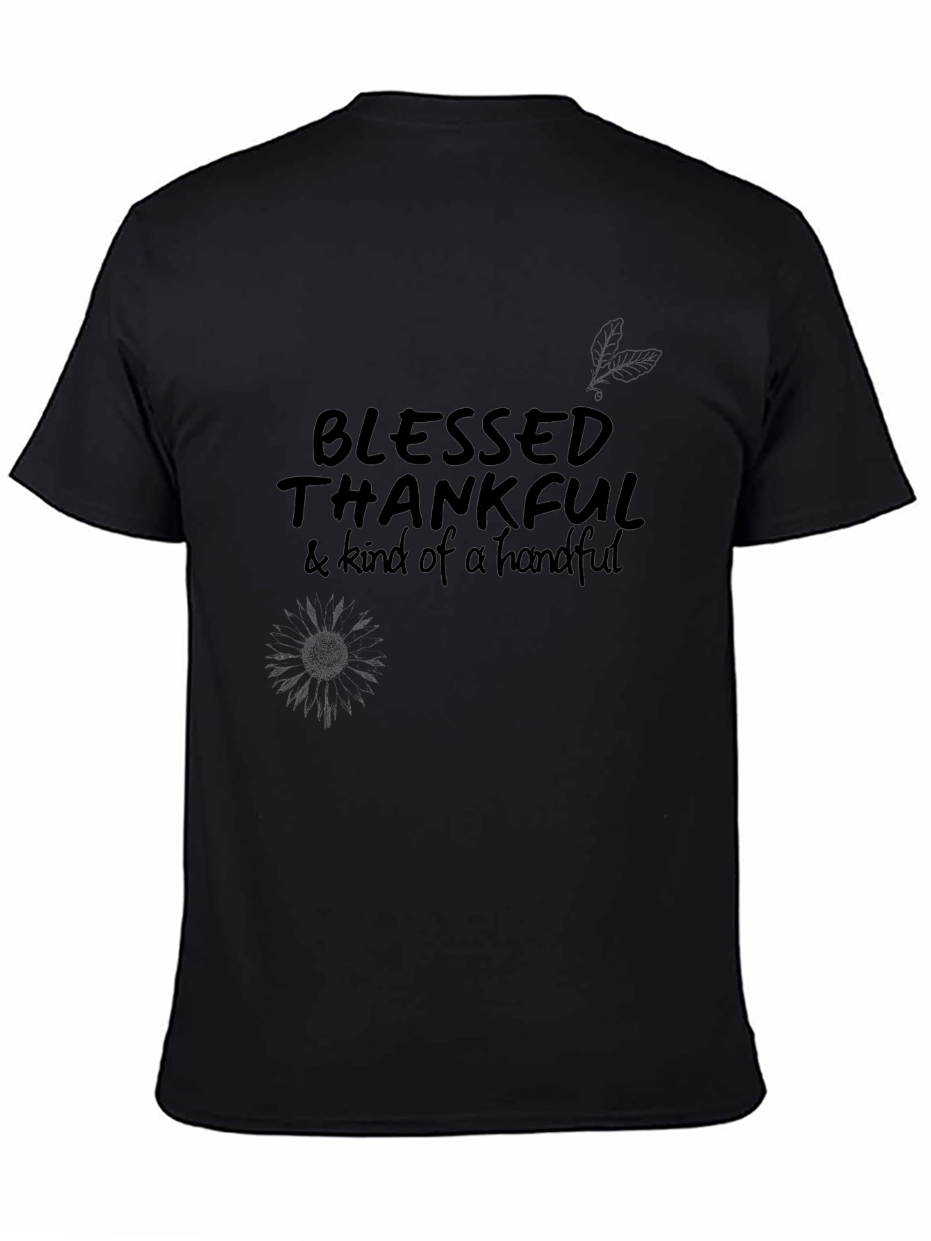 Blessed Thankful Graphic Tee - Black