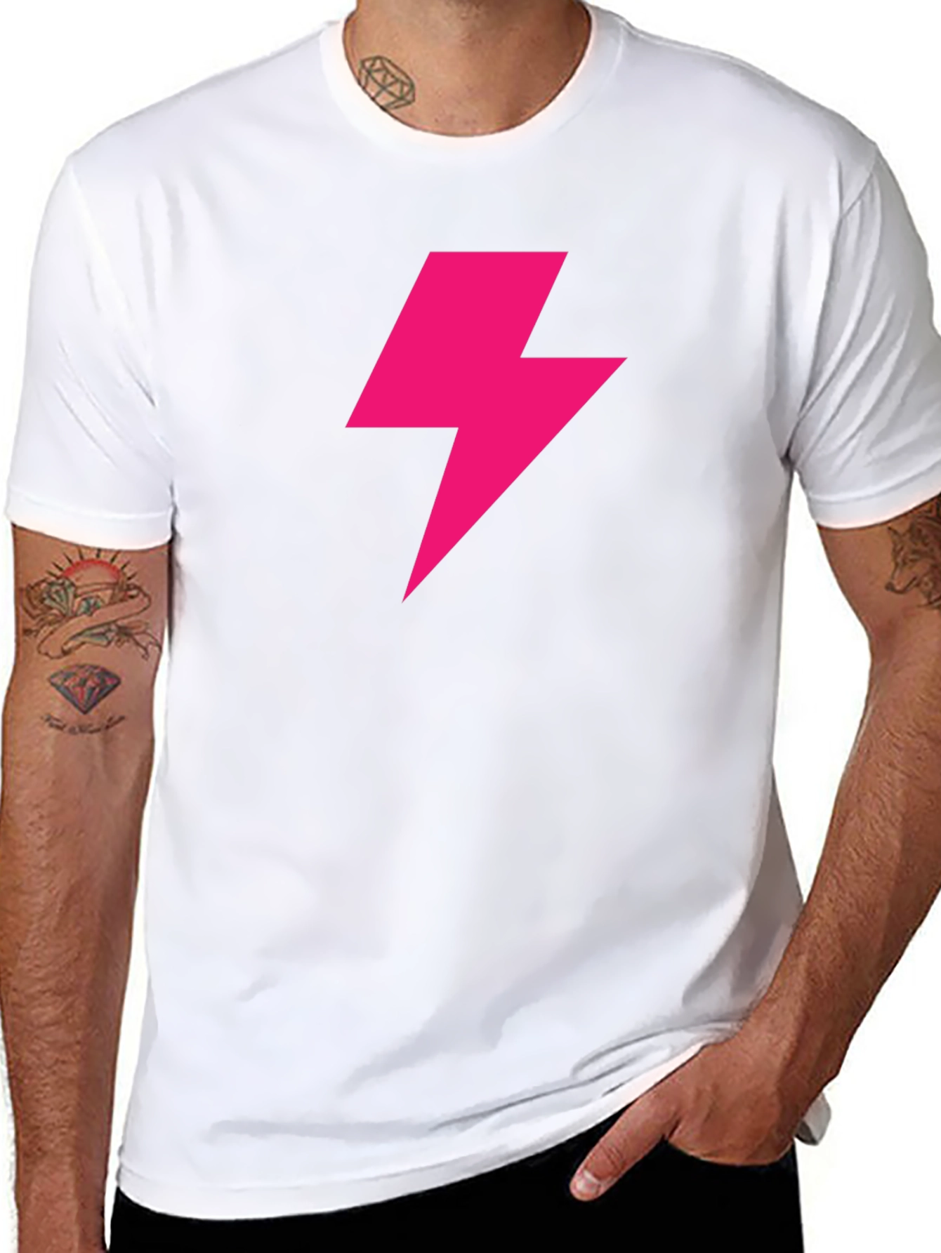 Lightning Bolt Graphic Tee - Bold Black T-Shirt