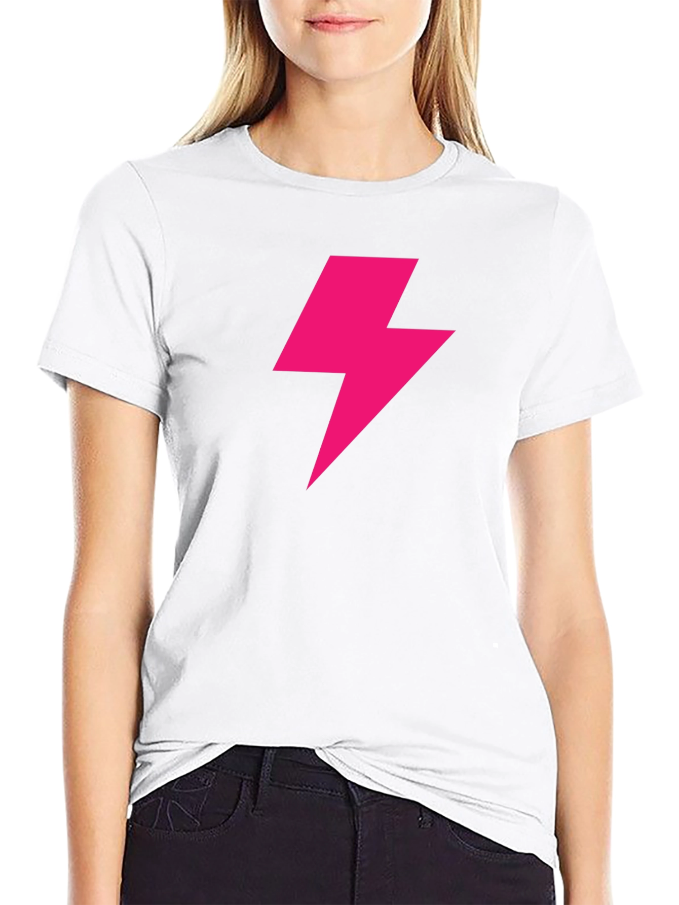 Lightning Bolt Graphic Tee - Bold Black T-Shirt