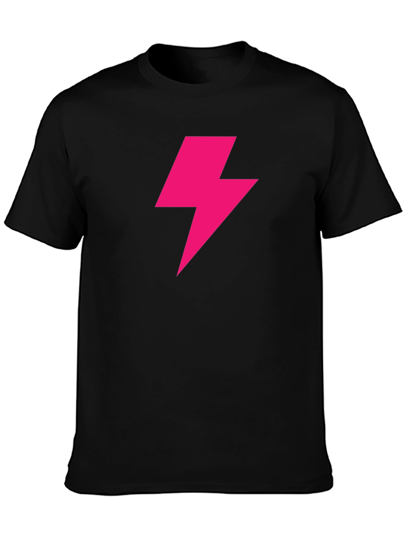 Lightning Bolt Graphic Tee - Bold Black T-Shirt
