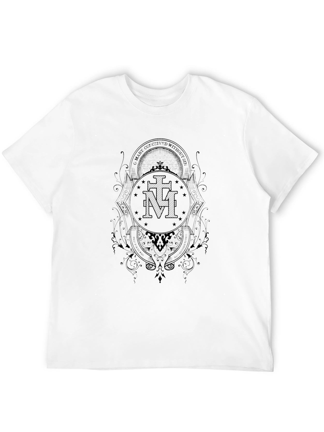 Black Graphic Tee - Religious Symbol