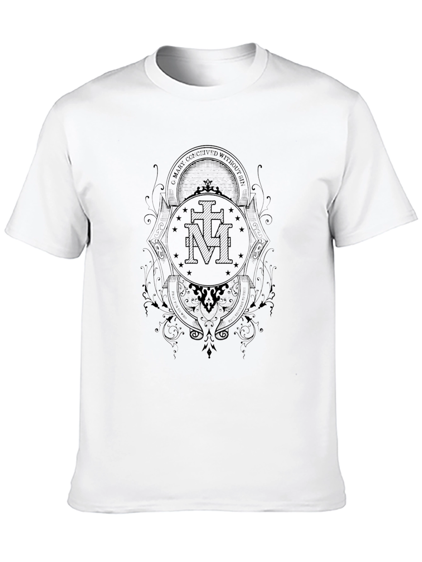 Black Graphic Tee - Religious Symbol