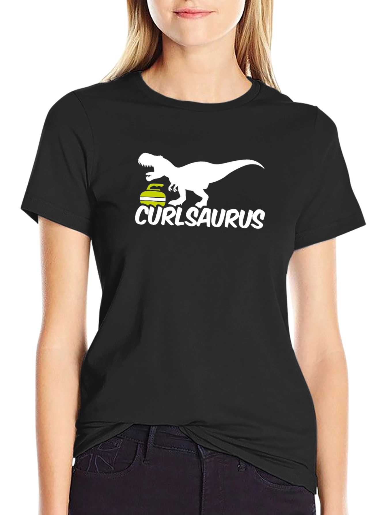 Curlasaurus T-Shirt - Curling Dinosaur Tee