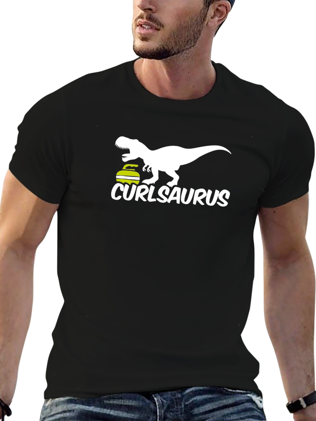Curlasaurus T-Shirt - Curling Dinosaur Tee