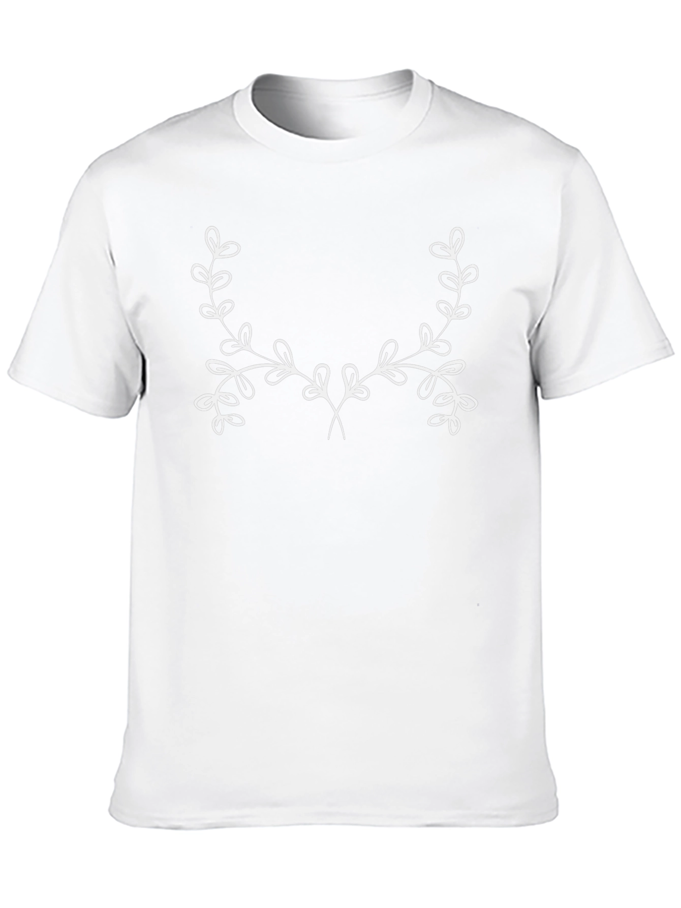 Elegant Botanical Print T-Shirt - Soft Black Cotton Blend