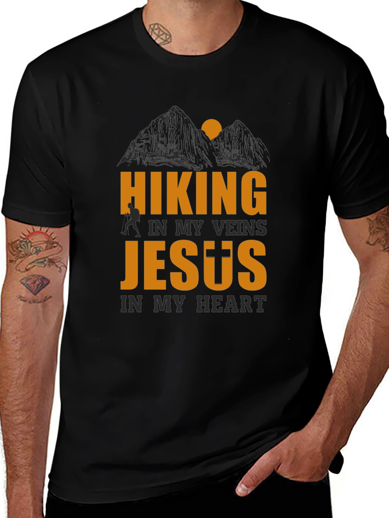 Hiking In My Veins Jesus In My Heart T-Shirt