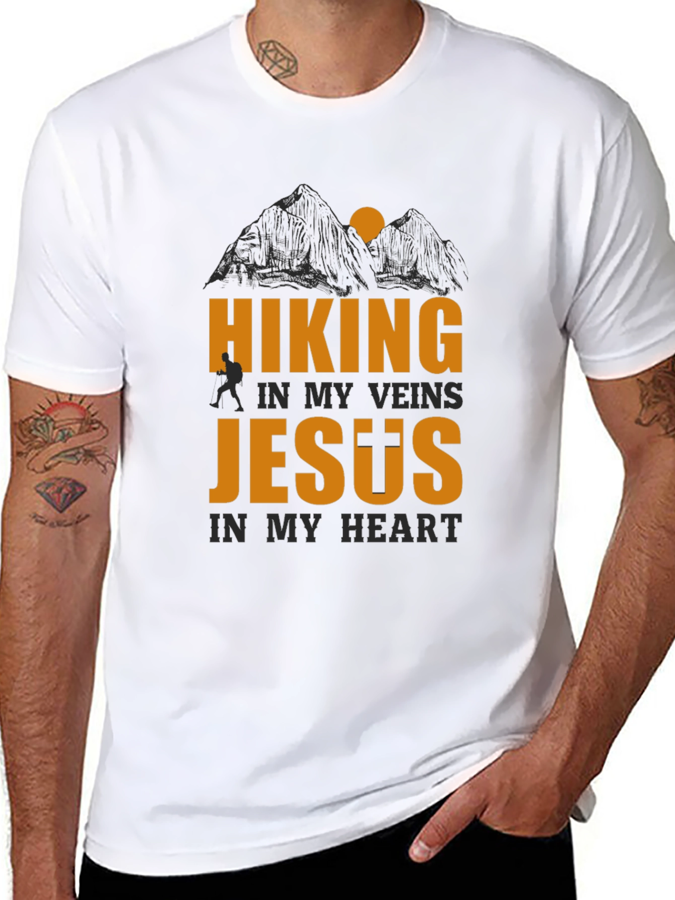 Hiking In My Veins Jesus In My Heart T-Shirt