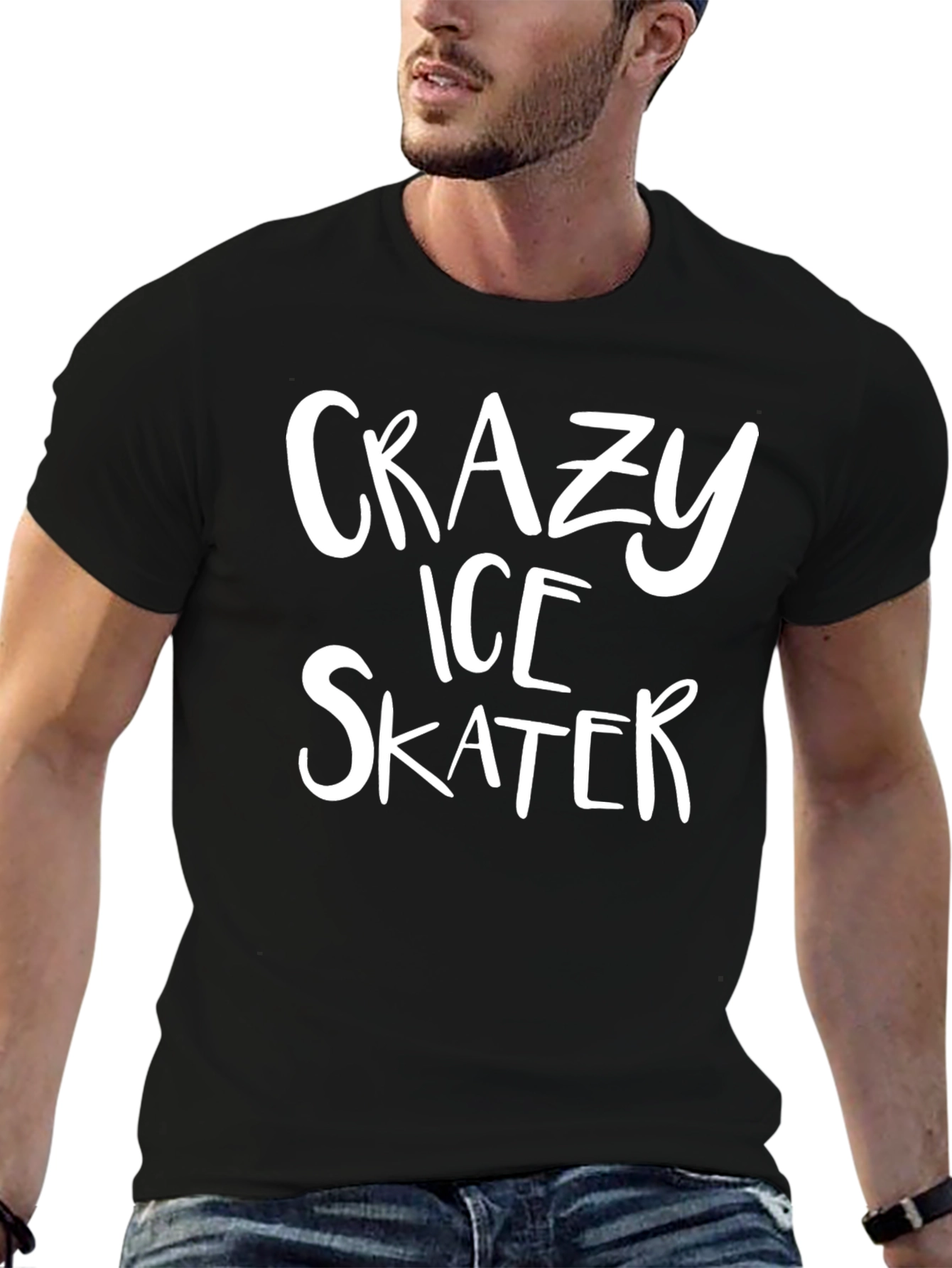 Crazy Ice Skater Black T-Shirt