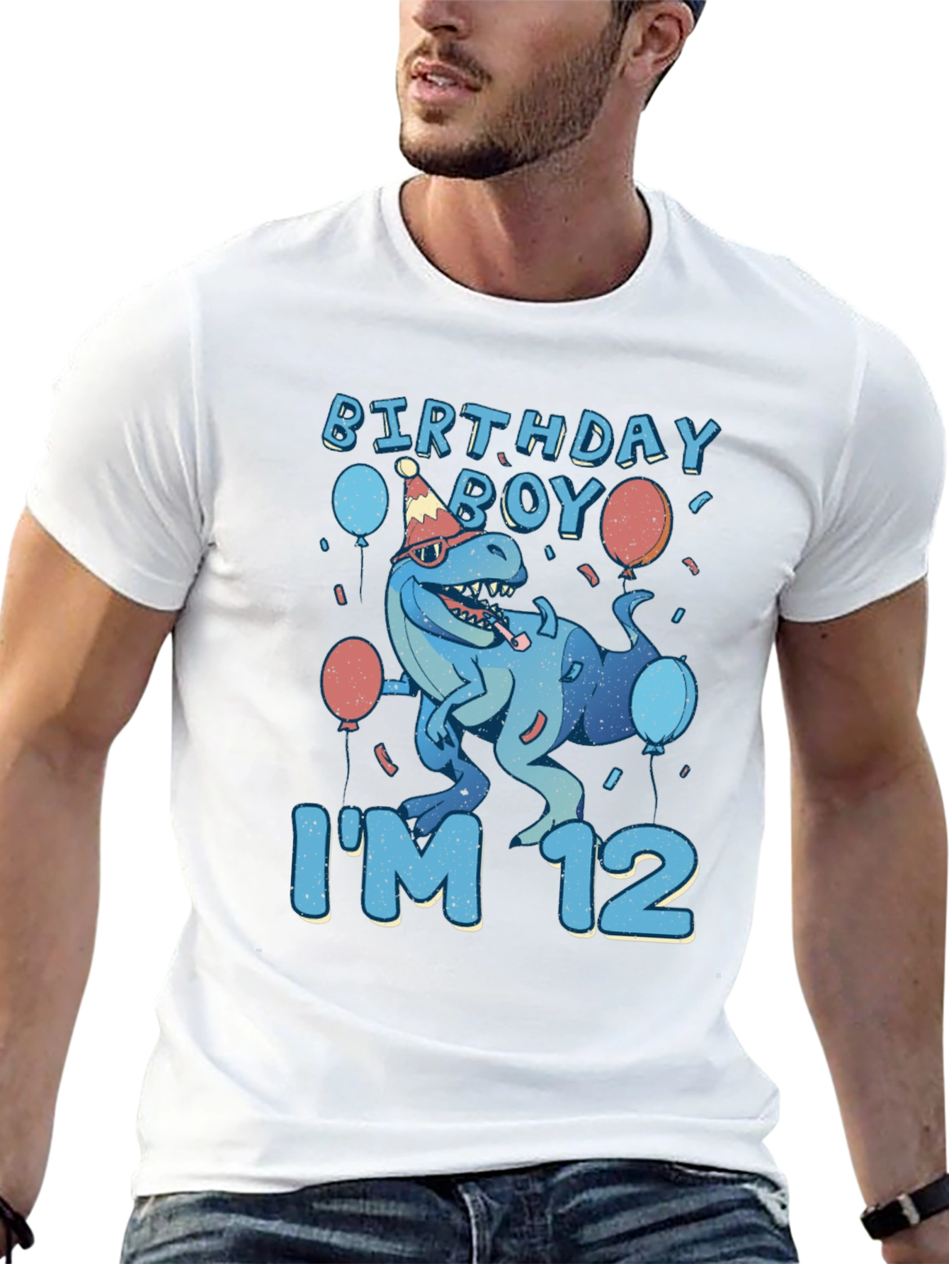 Birthday Boy Dinosaur 12th Birthday T-Shirt