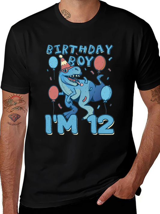 Birthday Boy Dinosaur 12th Birthday T-Shirt