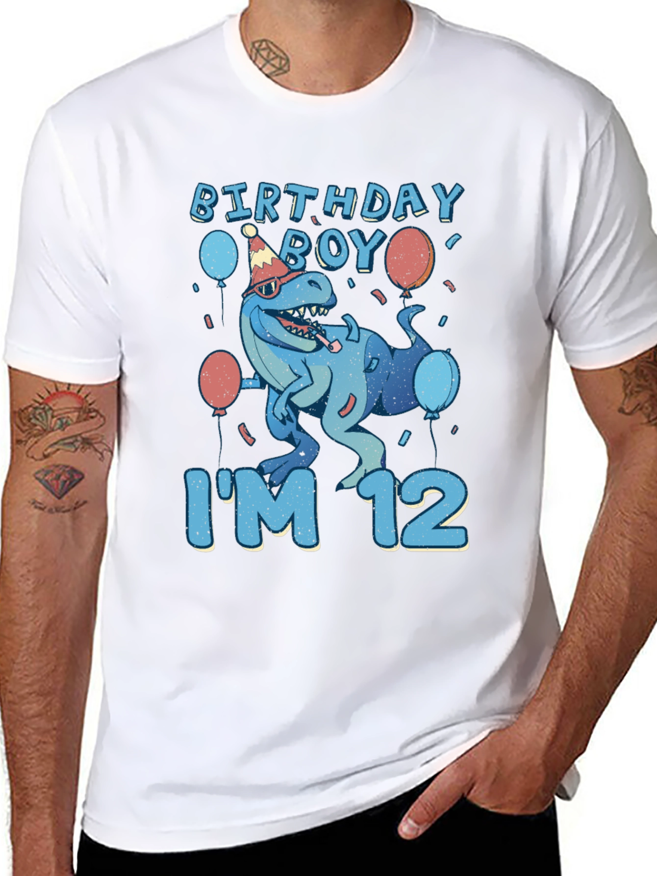Birthday Boy Dinosaur 12th Birthday T-Shirt