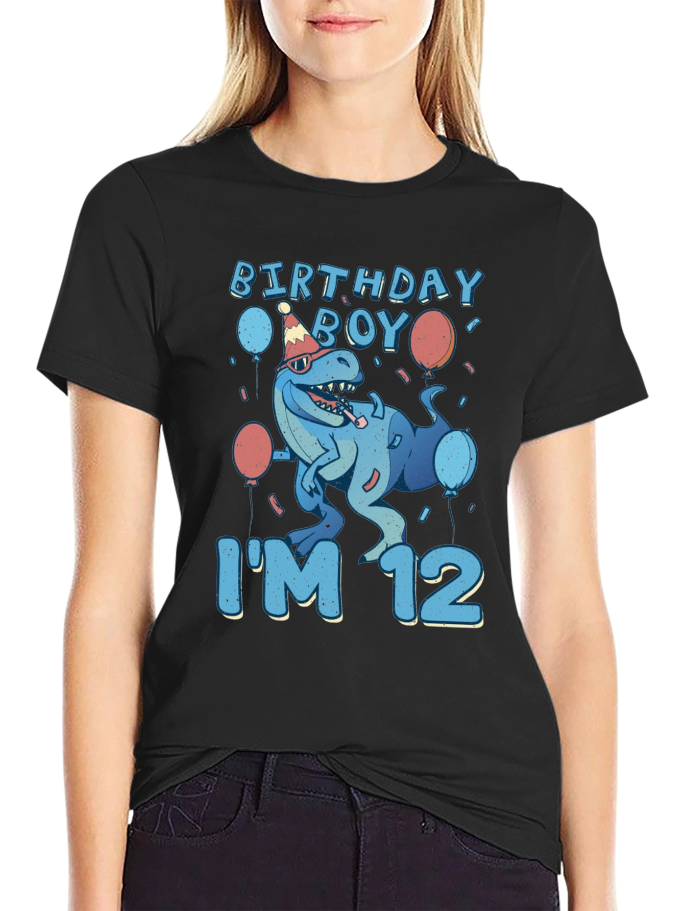 Birthday Boy Dinosaur 12th Birthday T-Shirt