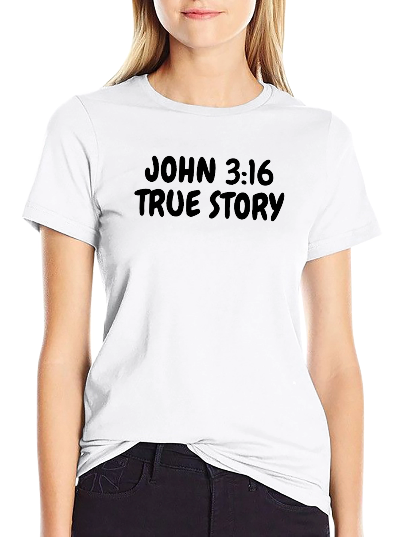 John 3:16 True Story Black Graphic Tee