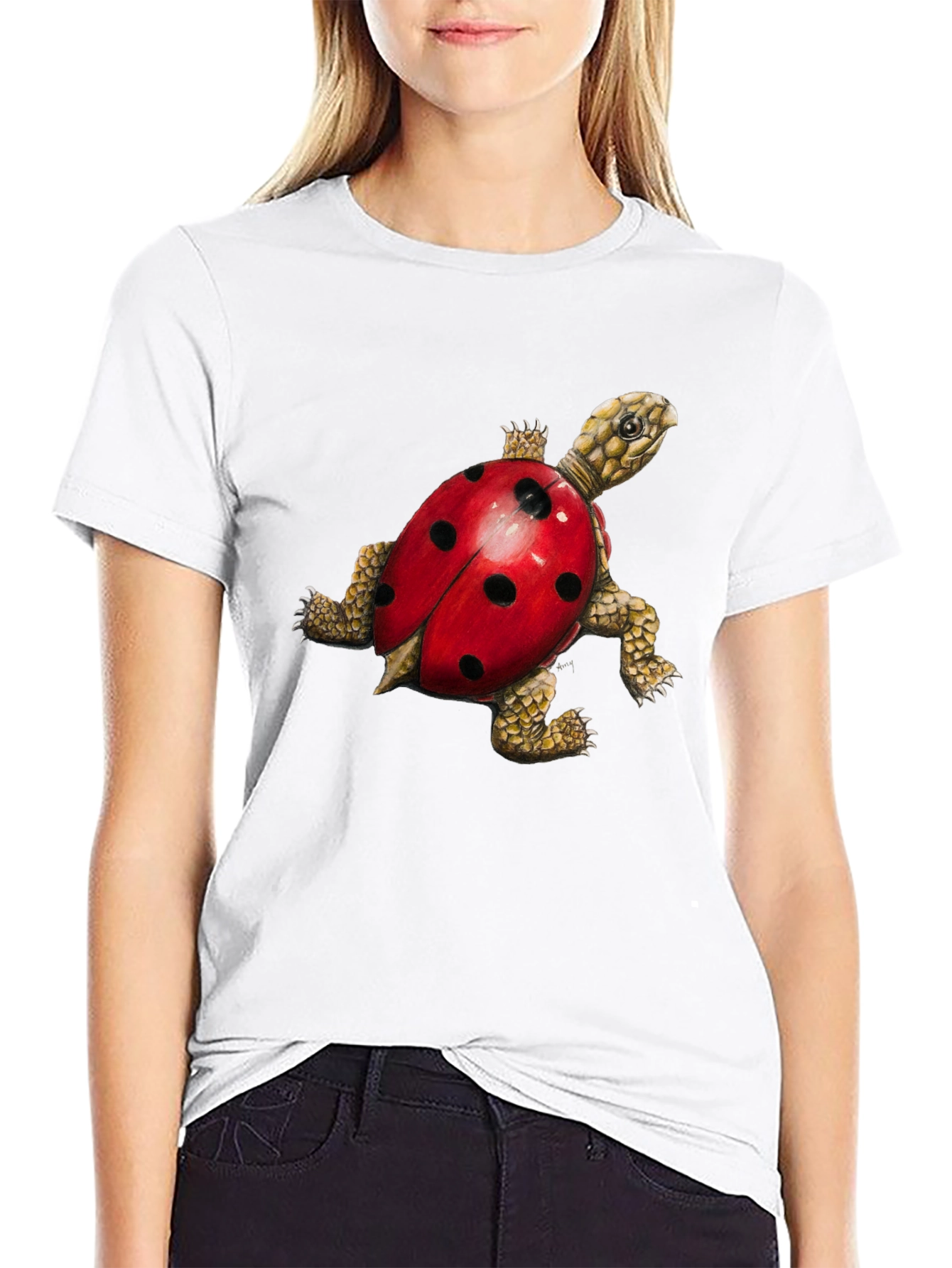 Turtle Ladybug Black Graphic Tee