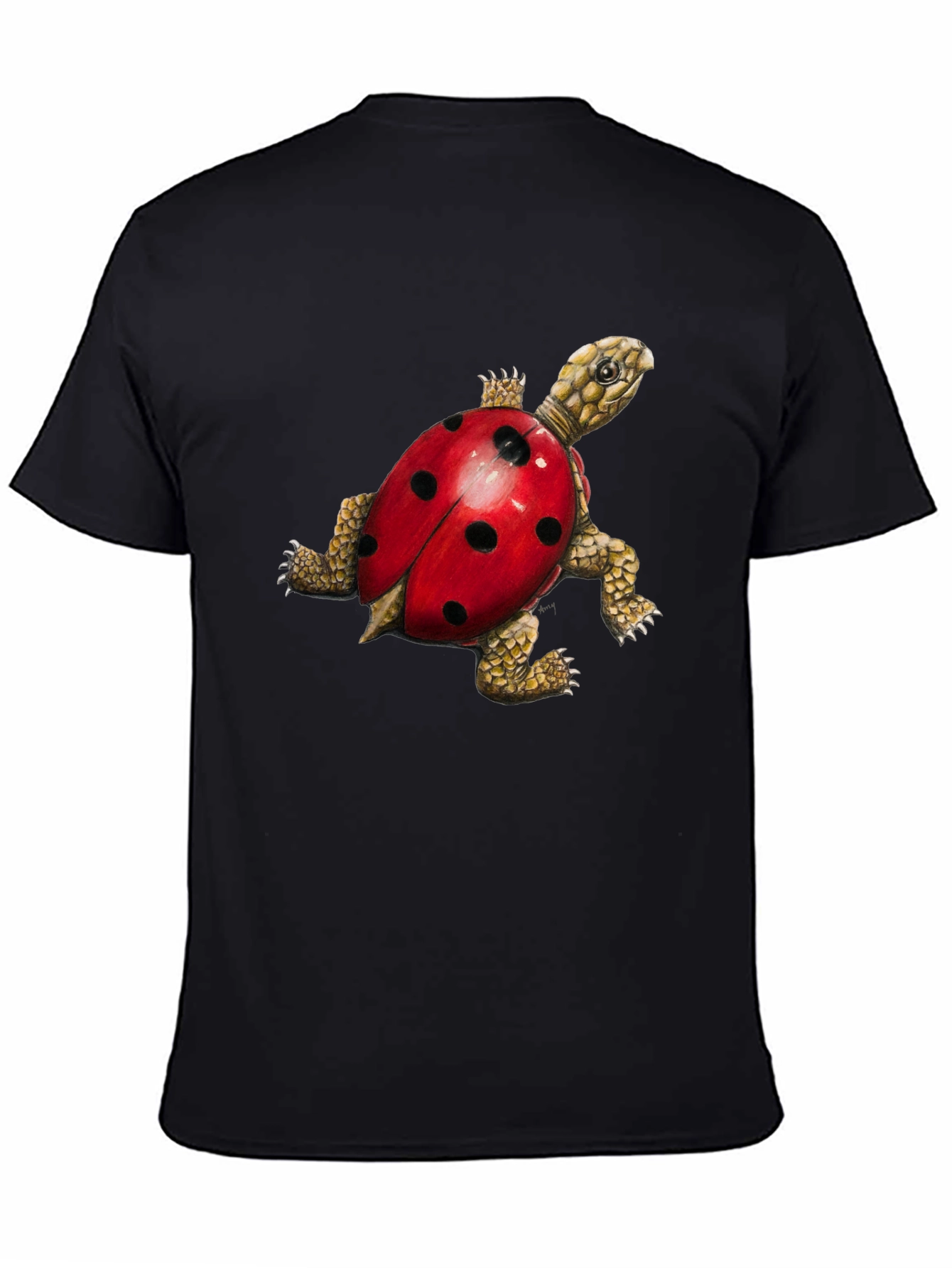 Turtle Ladybug Black Graphic Tee