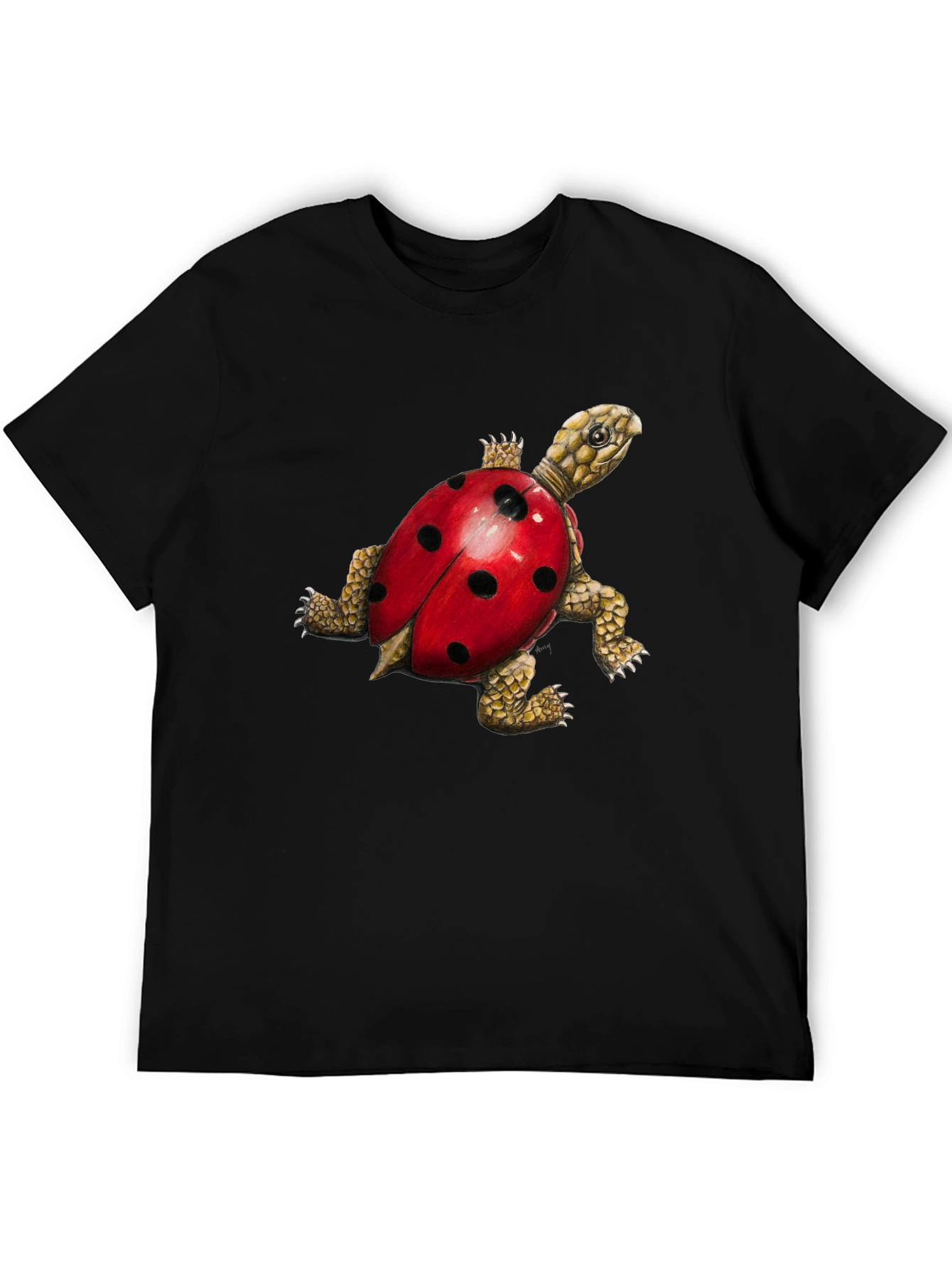 Turtle Ladybug Black Graphic Tee