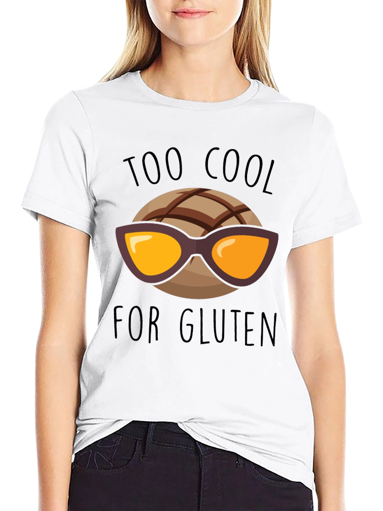 Too Cool for Gluten Black T-Shirt