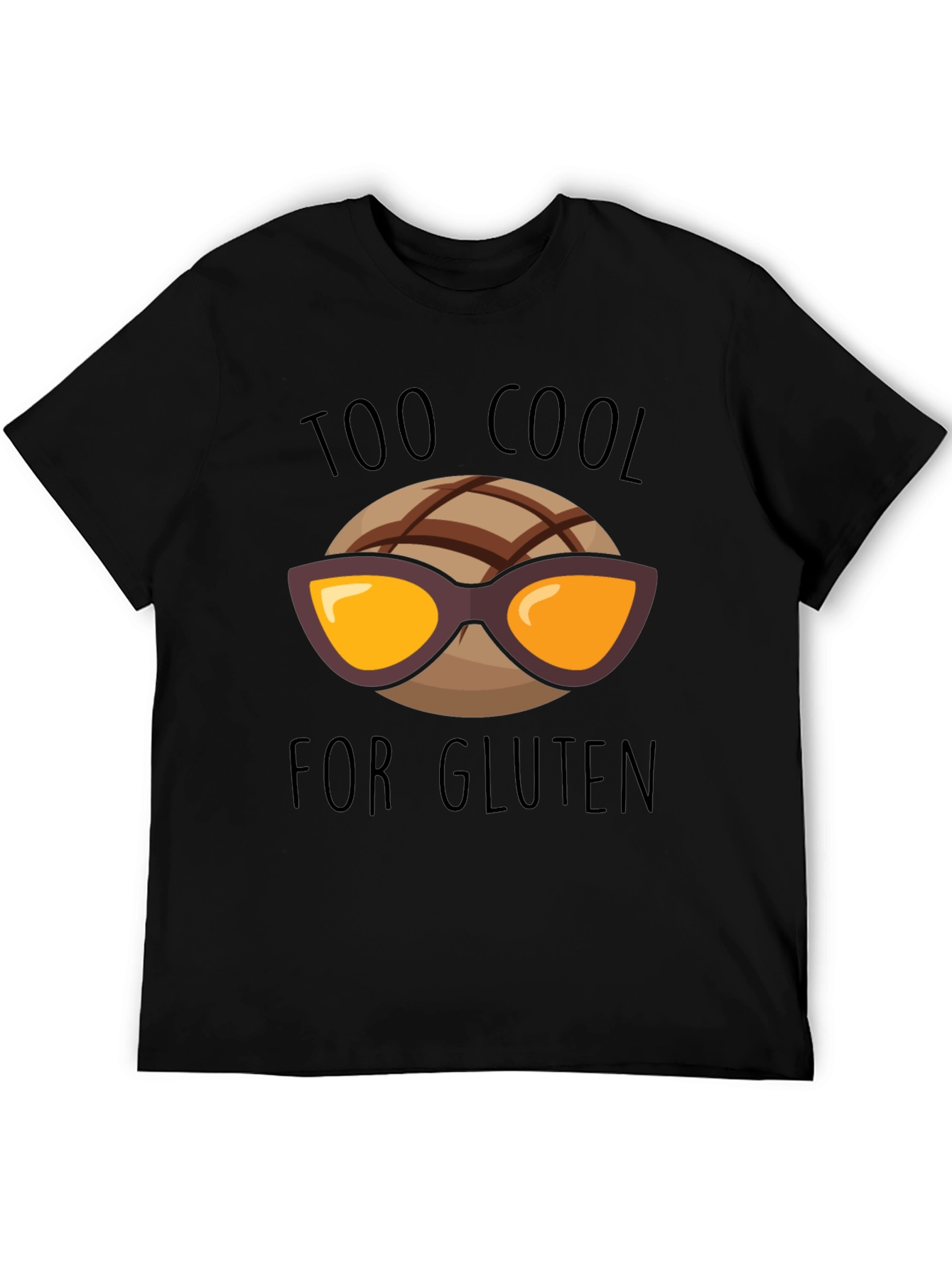 Too Cool for Gluten Black T-Shirt