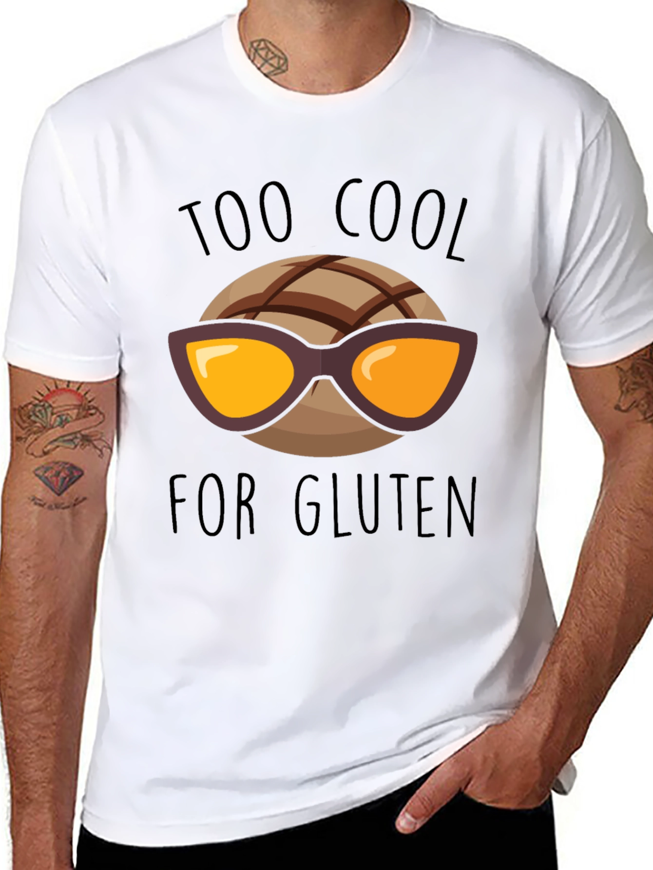Too Cool for Gluten Black T-Shirt