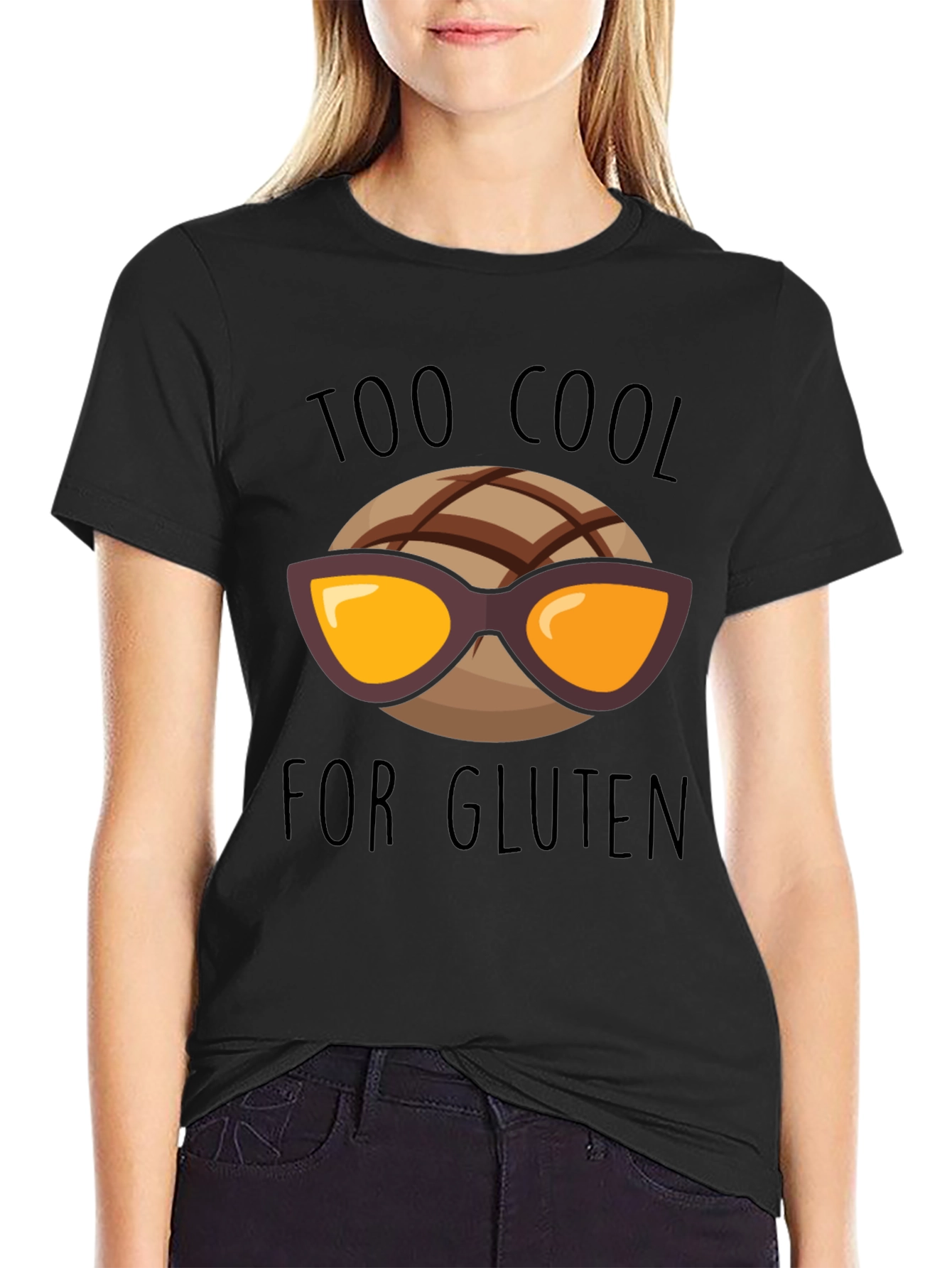 Too Cool for Gluten Black T-Shirt