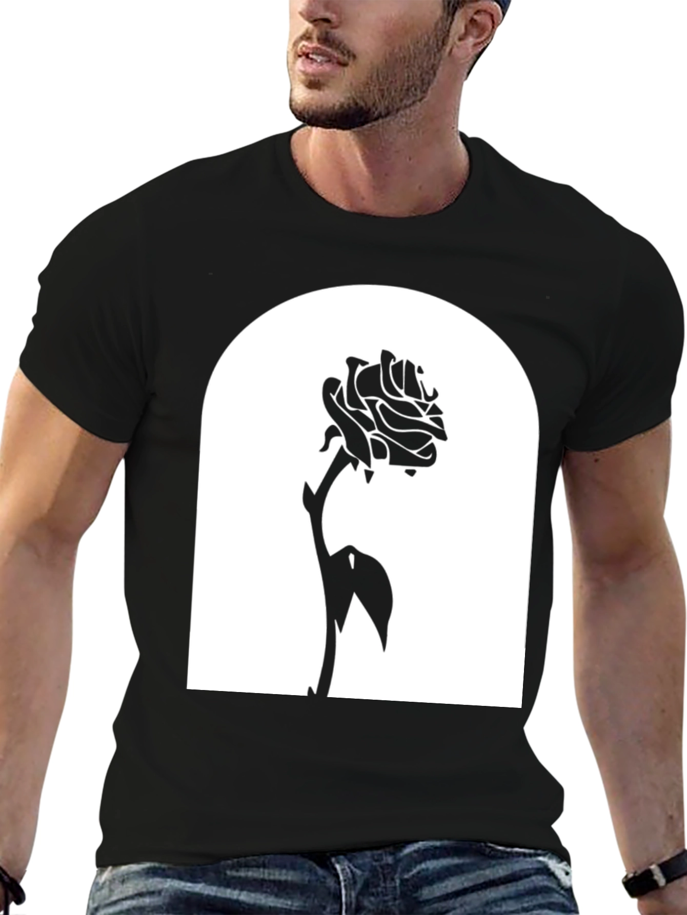 Enchanted Rose Graphic Tee - Black