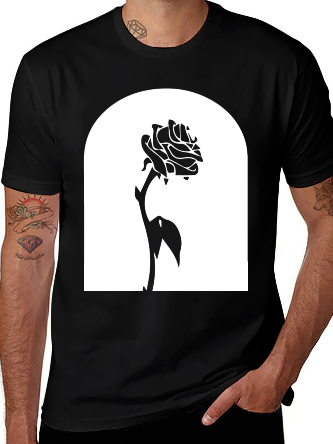 Enchanted Rose Graphic Tee - Black