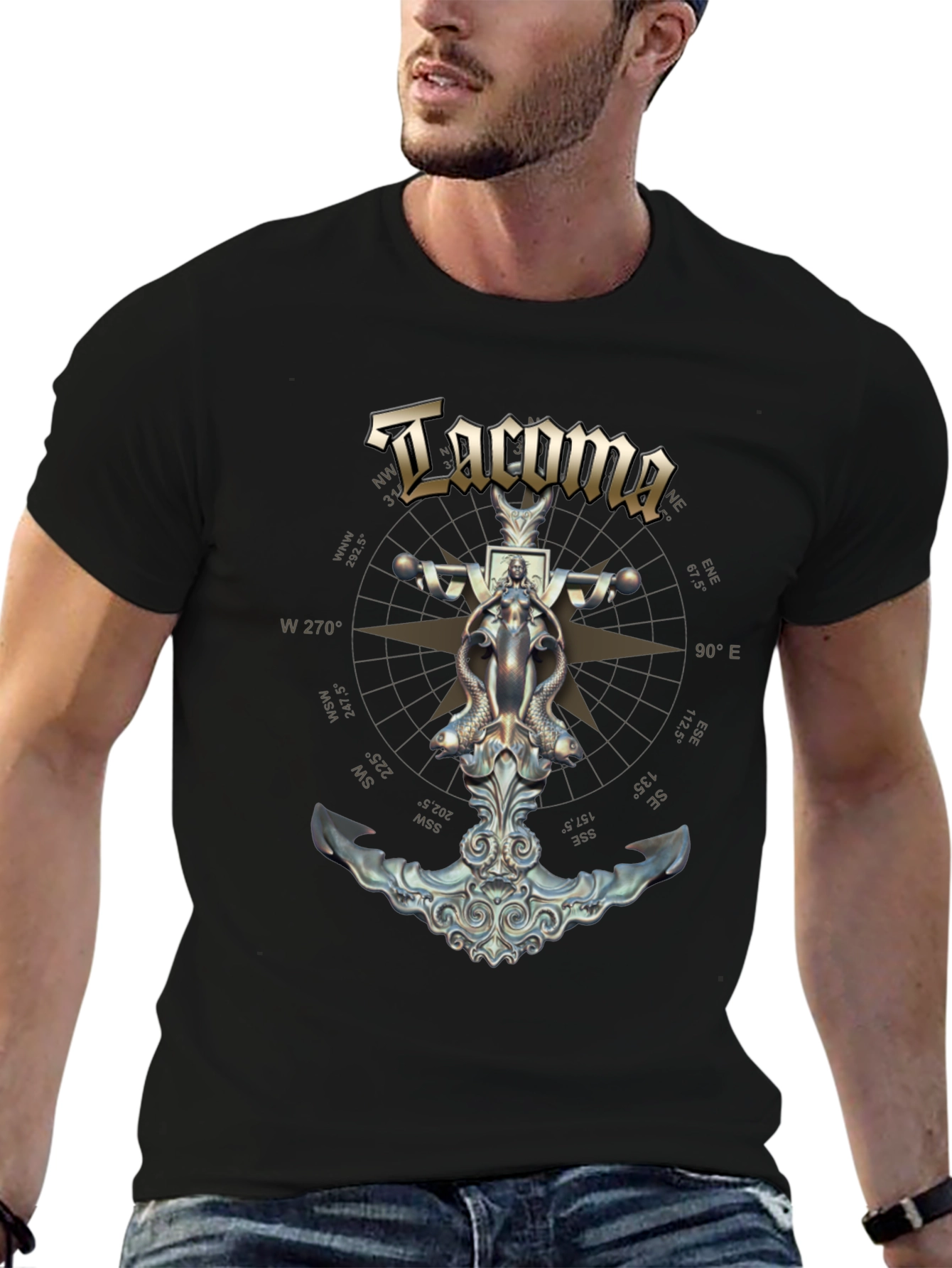 Tacoma Nautical Anchor Graphic T-Shirt