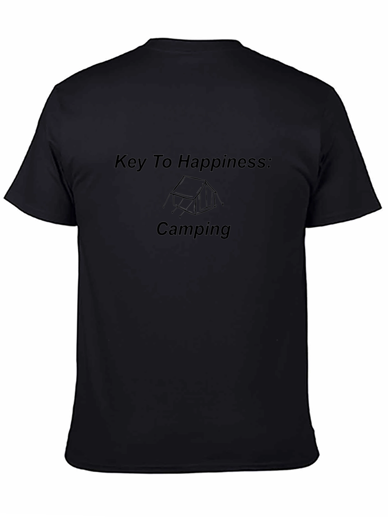 Key To Happiness Camping Black T-Shirt