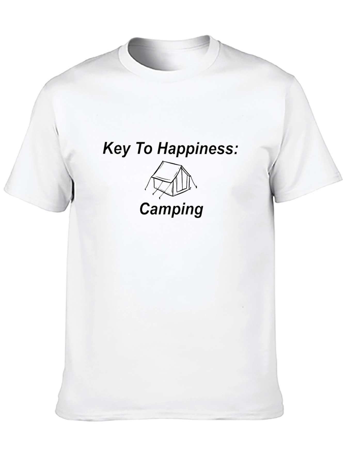 Key To Happiness Camping Black T-Shirt