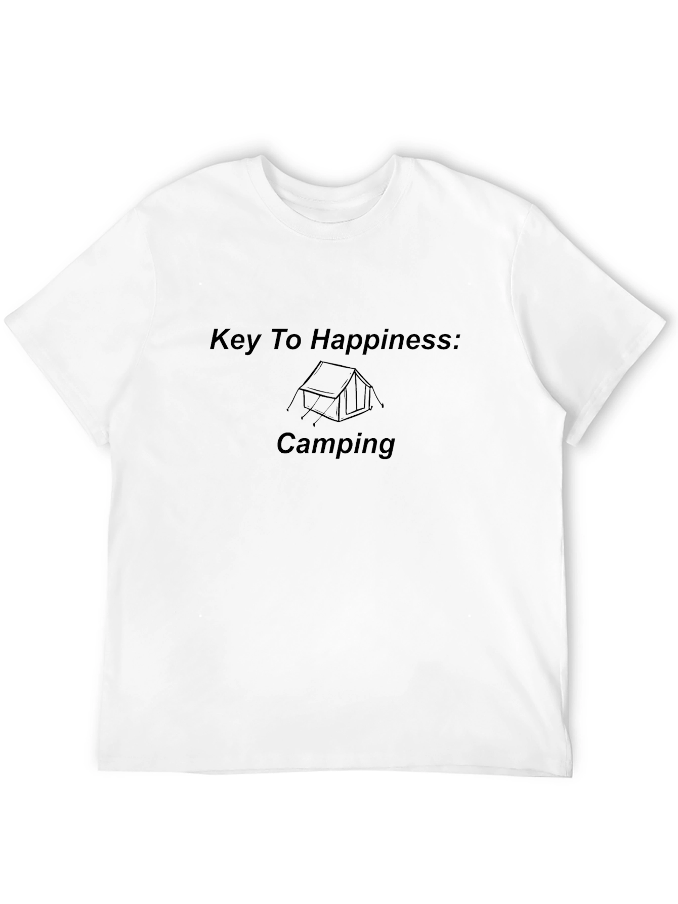 Key To Happiness Camping Black T-Shirt