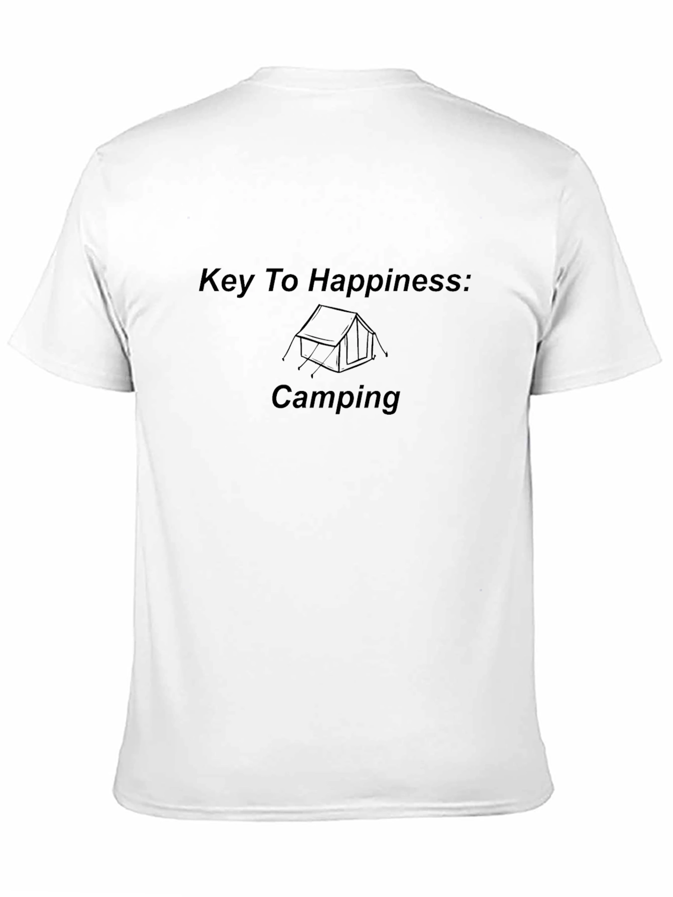 Key To Happiness Camping Black T-Shirt